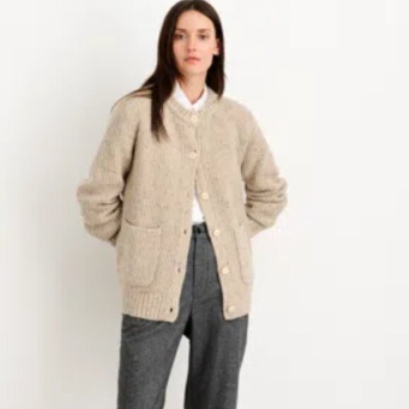 Alex Mill Cream Speckled Knit Cardigan - Picture 1 of 8